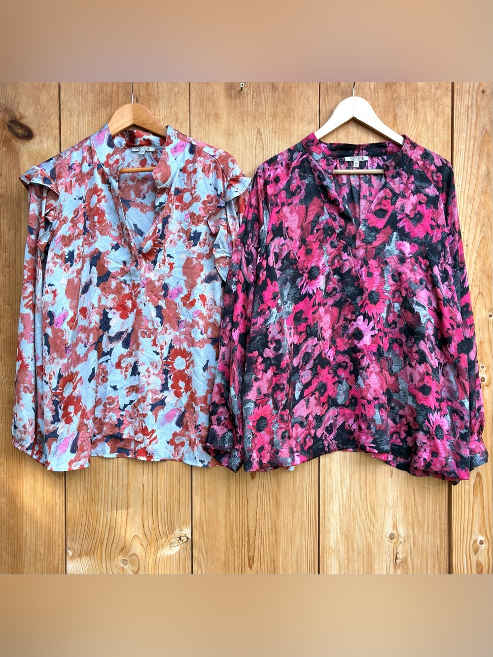 Bundle of 2 Nic+Zoe Floral Blouses Sz 2X